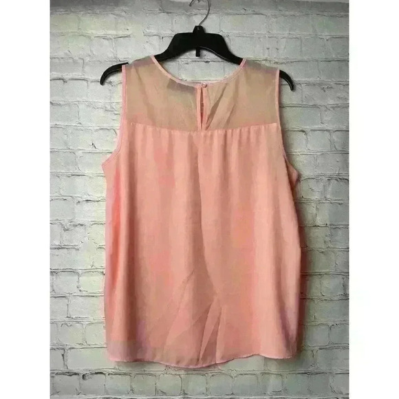 ana scoop tank blouse sz large peach color high neck tank blouse womens - Picture 2 of 6